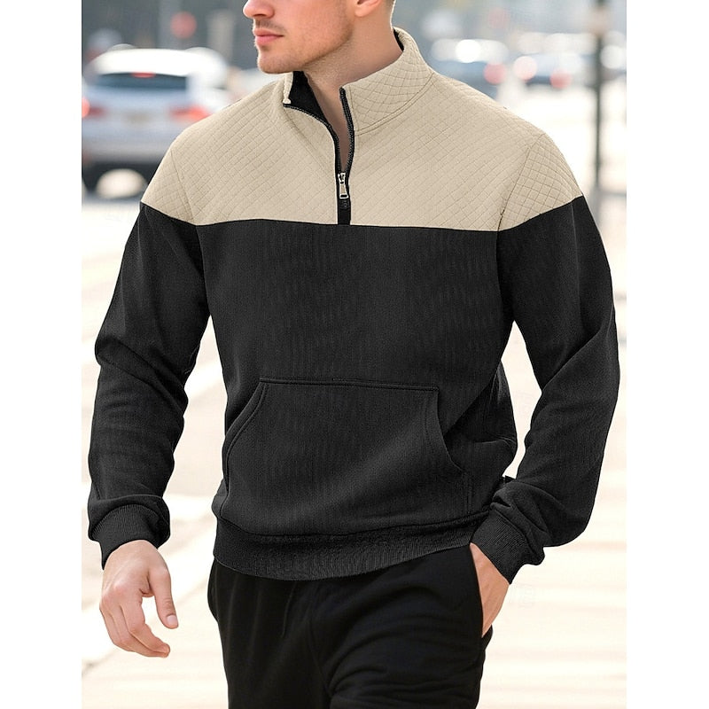 Lachlan Calder | Textured Quarter-Zip Sweatshirt For Men