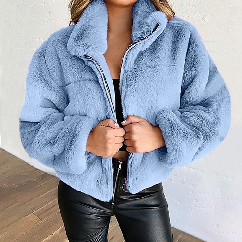 Marguerite Ashfield | Plush Cropped Zip Jacket for Women