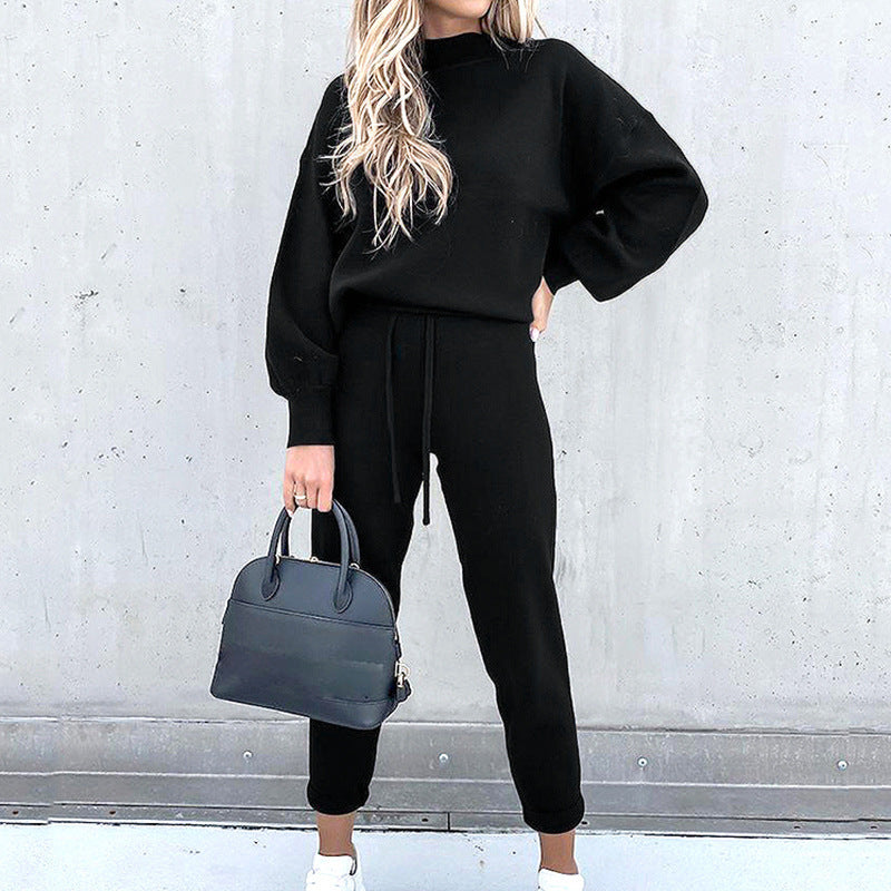Felicity Ashworth | Cream Ribbed Knit Two-Piece Loungewear Set