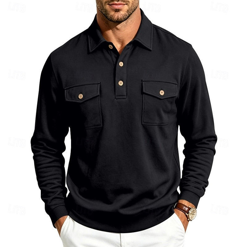 Rowan Cavendish | Long-Sleeve Pocket Polo Shirt